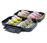 Outdoor Planet Waterproof Fly Box with Dry/Wet/Nymph/Streamer Trout Fly Fishing Flies Lure