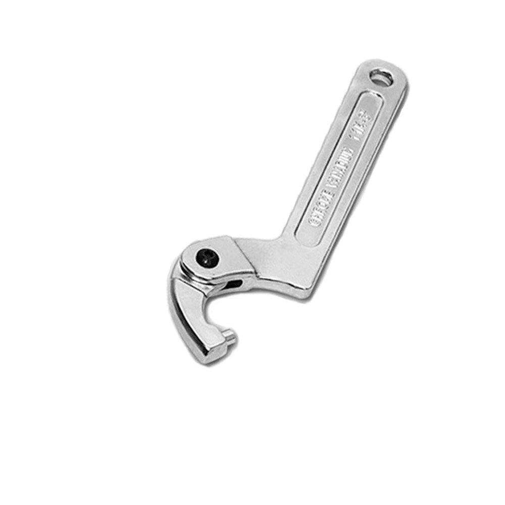 GOZAR Chrome Vanadium Adjustable Hook Wrench C Spanner Tool 19-51mm 32-76mm 51-120mm - Round head 2, Tête Ronde 2