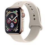 RUOQINI Compatible with Apple Watch Band 38mm40mm,Sport Silicone Soft Replacement Band Compatible for Apple Watch Series 4/3/2/1 [S/M Size - Stone]