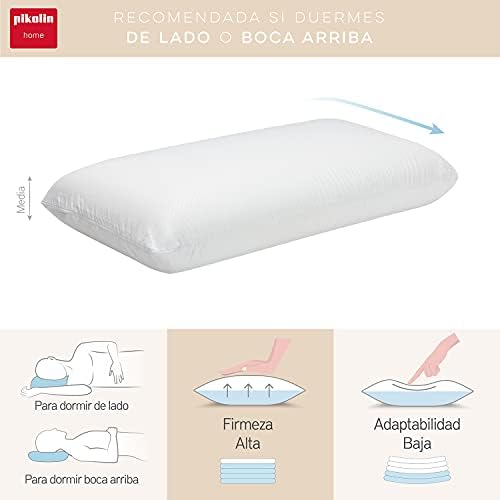 Pikolin home - pacote 2 unidades almofada fibra viscoelástica - hipoalergênica, capa dupla, alta firmeza, para travessas laterais, 60x35 cm