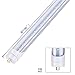 JOMITOP T8 8 Foot Led Tube Light 5000K Single Pin Base（Ballast Removal） 45W Replacement 100W, Single Pin FA8 Base Dual-Ended Power Daylight White Clear Cover, AC 85-265V 4 Pack