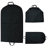 Hmost New Breathable Black 40 Foldable Garment Bag Suit Cover with Handles and Zipper for Travel or Cabinet Closet Wardrobe, Model: