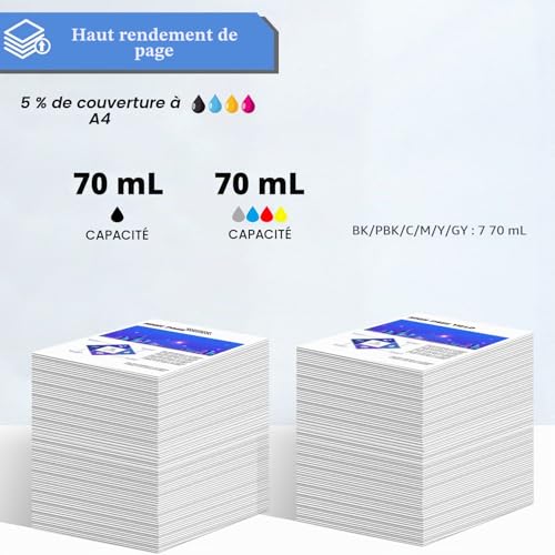 SHUOLEI 114 Ink Compatible with Epson 114 Multipack Ink Bottle for EP ET-8500 ET-8550 (6-Pack, Black/Photo Black/Cyan/Magenta/Yellow/Grey)