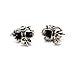 Xusamss Punk Body Piercing Earrings Titanium Steel Flame Skull Crystal Eye Stud Earrings