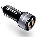FosPower USB Car Charger, 3.0 Fast Charging 2 Port Cigarette Lighter Adapter [UL Listed] 36W Qualcomm Quick Charger Compatible with iPhone, iPad, Samsung Galaxy, LG, Google Pixel, Moto