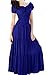 Meaneor Women Boho Cap Sleeve Smocked Waist Tiered Renaissance Party Maxi Dress