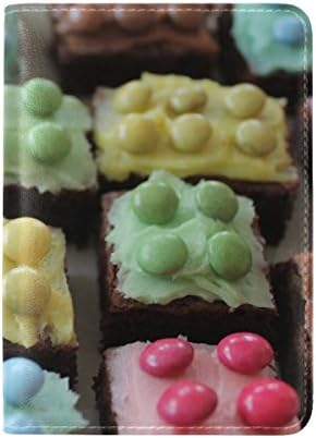 Cake Lego Pastries Leather Passport Holder Cover Case Travel One Pocket