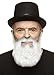 Mustaches Self Adhesive, Novelty, Old Merchant Fake Beard, False Facial Hair, Costume Accessory for Adults, Gray with White Color
