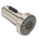 Sarissa Pull-Out Spray Head for Kitchen Faucet, Spray Nozzle Head Universal Replacement Part Dual Function Mode with Gray Button, Brushed Nickel