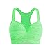 ROPALIA Seamless Yoga Sports Bra No Rims Padded Push Up Racerback Fitness Tank Top Green L