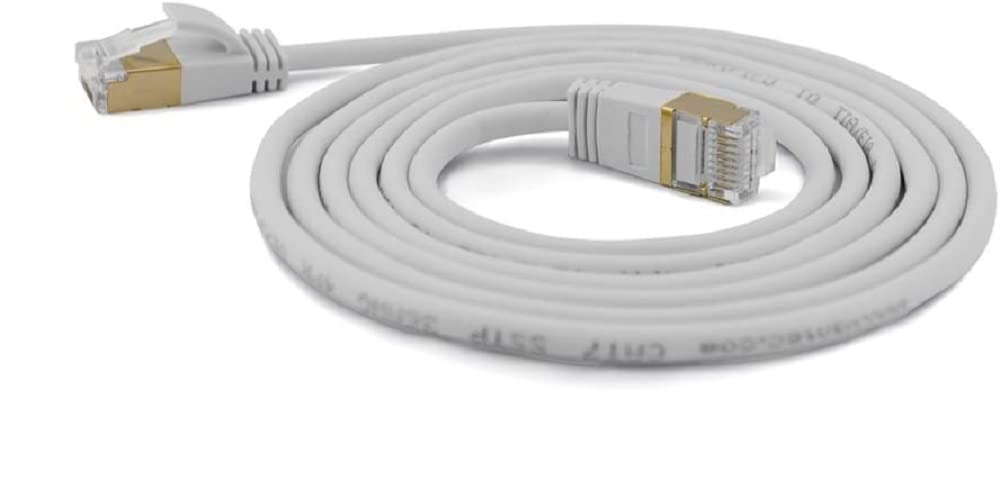 wantecWire Extra Thin Patch Cable CAT.7 Cable CAT.6 Connector SSTP Shielded Length 0.25 m Grey
