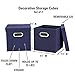 Household Essentials 33-1 Decorative Storage Cube Set with Removable Lids | Navy | 2-Pack