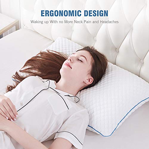 SENOSUR Shredded Memory Foam Pillows for Sleeping 2 Pack, Queen Size