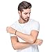 Jstyle 28Pcs Braided Leather Bracelet for Men Women Wooden Beaded Cuff Wrap Bracelet Adjustable