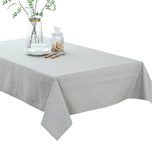 Nibesser Rectangle Cotton Linen Solid Tablecloth Table Cover Oil-proof/Waterproof Stain-resistant/Mildew-proof- Wedding Restaurant Party Banquet Decoration 51.2 x 86.7-inch - Thumbnail 5