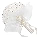 AerWo Bridal Bouquets - White Wedding Flower Bouquet Handmade Rose Rhinestone Pearl Bridal Bouquet Artificial Silk Flower with Lace - Being the Most Beautiful Bride