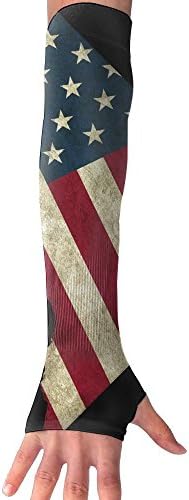 LANOMY American Flag Gloves Anti-uv Sun Protection Long Fingerless Arm Cooling Sleeve For Men And Women.
