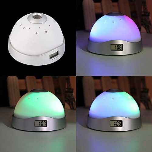 Home decoration Digital Magic LED lights Led Funny Alarm Clock Laser Projection Night Light Color Change
