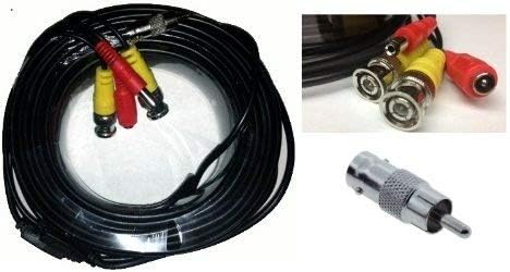 ACELEVEL60 Feet Video Power BNC RCA Cable for CCTV Security Cameras