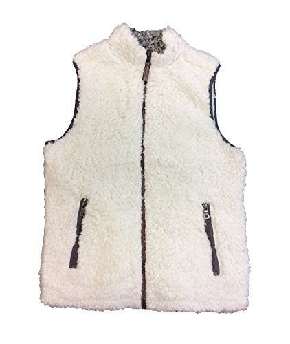 True Grit Men's Frosty Tipped Double Vest With Zip Pockets, Ivory, M True Grit Men's Frosty Tipped Double Vest With Zip Pockets, Ivory, M