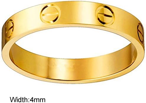 Dubeauty Love Ring Lifetime Titanium Stainless Steel Couples Engagement Engraved Bands Gold Size 5-10