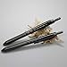 2PCS PACK 4 in 1 Multi-Function Pen 4 Colors Pen with 0.5mm Mechanical Pencil and Black/Red/Blue Ballpoint Pen in Gift Package (2PCS PACK, Gun black)