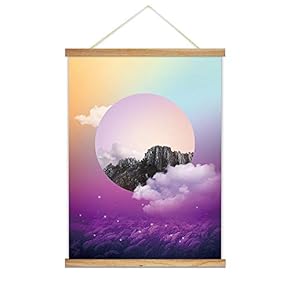 Hanging Poster Wooden Framed Star Night Theme Home Wall Canvas Prints Ready to Hang - 18"x24" inches