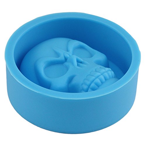Mujiang Halloween Skeleton Skull Head Silicone Chocolate Candy Muffin Molds (Set of 4), 4 Colors - Thumbnail 5