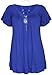PurpleHanger Women's Short Frill Sleeve Bead Top Plus Royal Blue Size 20-22