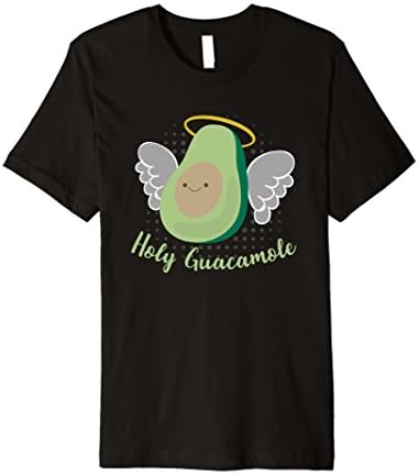 Mens Holy Guacamole! Funny Halo Angel Avocado PREMIUM Tee Large Black