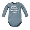 Pinokio – Little Car -Babylichaam Met Lange Mouwen 100% Katoen Met Bolderknoopjes Voor Jongens Uniseks Groen Grijs 62 68…