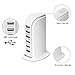 Usb Tower Power Adapter 6-Port Smart IC Tech Charging Station with Quick Charge 2.1 for Galaxy S7/S6/Edge, Note 5, iPhone X, iPhone 8, iPhone 8 Plus, iPhone 7/6s/Plus, iPad, LG, Nexus 6, HTC (White)