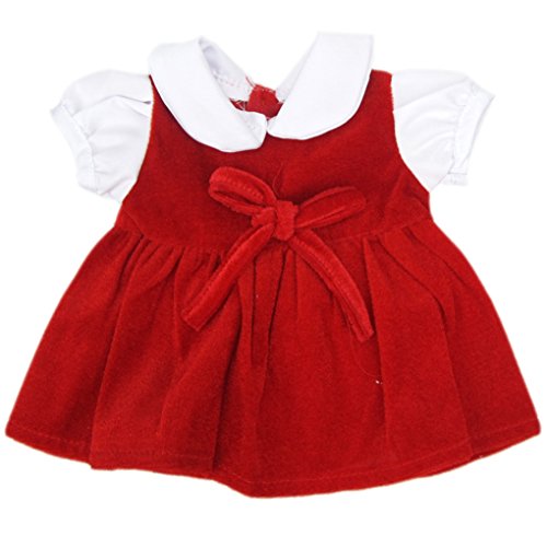 Ebuddy School Style Red Dress Doll Clothes For 16 Inch High Simulation Baby