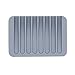 MelonBoat 3 Pack Silicone Shower Soap Dish Set, Soap Saver Holder, Rectangle Concave Grey