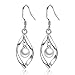 Women's Classical Freshwater Cultured Pearl Dangle Earrings White 925 Sterling Silver