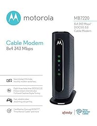 Motorola 8x4 343 Mbps DOCSIS 3.0 N300 cable módem con router Gigabit wifi (MG7310)., Negro
