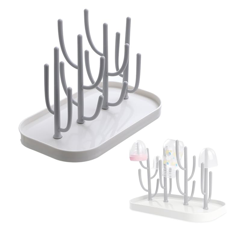 zalati Bottle Drying Rack Feeding Cup Holder with Removable Water Tray for Bottles, Teats, Cups, Pump Parts and Accessories Dryer