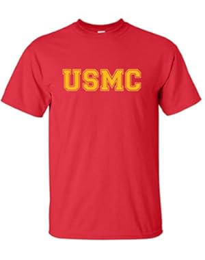 USMC Athletic Gold Adult Short Sleeve T-Shirt in 10 Colors