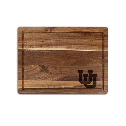 The Memory Company Officially Licensed Acacia Cutting Board, University of Utah