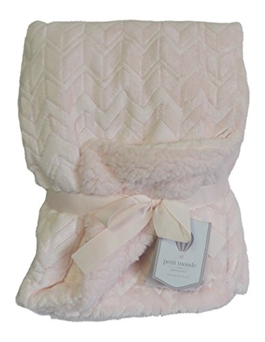 Petit Monde Chevron Velvet Berber Baby Blanket (Pink)