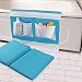 Bath Kneeler with Elbow Rest Bathtub 1.5" Thick Kneeler Mat with Toy Organizer - Bath Kneeling Pad for Baby Bath Time - Detachable and Foldable Child Bath Tub Pad for Parents- Blue