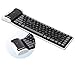 Mini Black Wireless Flexible Roll-Up Bluetooth Water-Proof Keyboard for Microsoft Nokia Lumia Smartphones - Sony Xperia Z1 Z2 Z3 Z4 Z5 Z3v Z4v - LG G Flex 2, G Stylo - LG Optimus L9, L90, L70