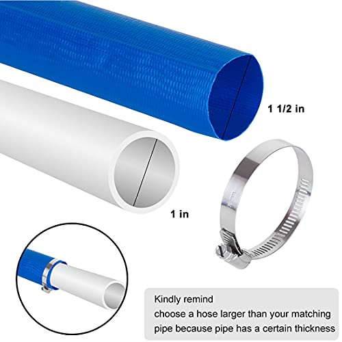 1 1/2 IN x 100 FT Pool Backwash Hose, Heavy Duty Flat Discharge Hose