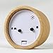 Glomarts Round Wooden Silent Desk Alarm Clock with Nightlight