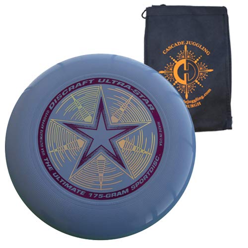 Discraft Ultrastar 175g Flying Disc - Ultimate Frisbee Competition Spec - Includes Cascade Juggling Bag (Light Blue)