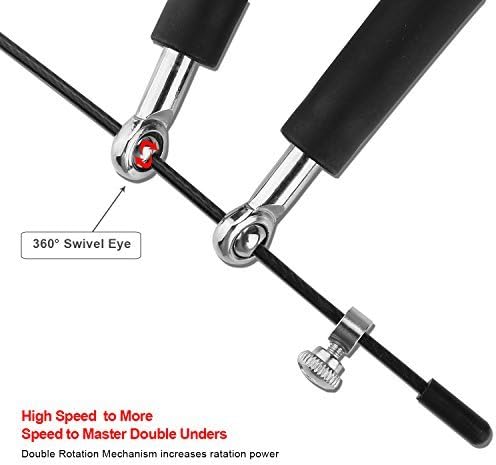 Blafitance Speed Jump Rope with Ball Bearing, Adjustable 10 Foot Cable, for Boxing MMA Training, Cross Fitness, Cardio, Exercise, WOD's &amp; Endurance Training, Skipping Rope for Women, Men &amp; Children