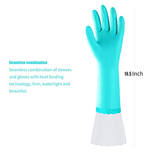 Reusable Long Dishwashing Cleaning Gloves with Latex Free, Long Cuff