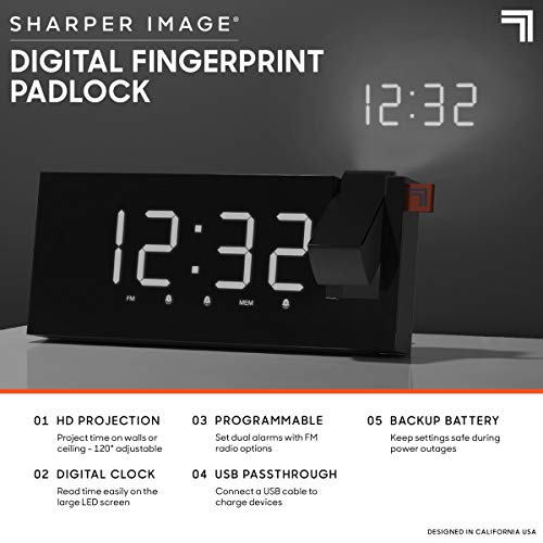 SHARPER IMAGE Projection Alarm Clock, Project The Time on Wall or