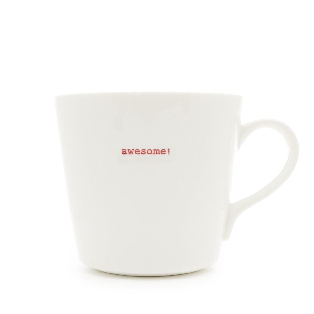 Keith Brymer Jones - Word Range - Large Ceramic White Mug - Awesome! - 500ml - Gift Boxed