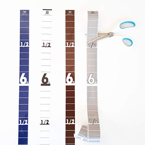 Posh Rulers Height Chart (White) for Surveillance of Home Office Bank Security. Made in USA.